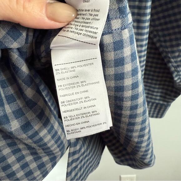 UNTUCKit Mens Wrinkle-Free Performance Flannel Bergstrom Shirt Blue Grey Gingham - Picture 11 of 11